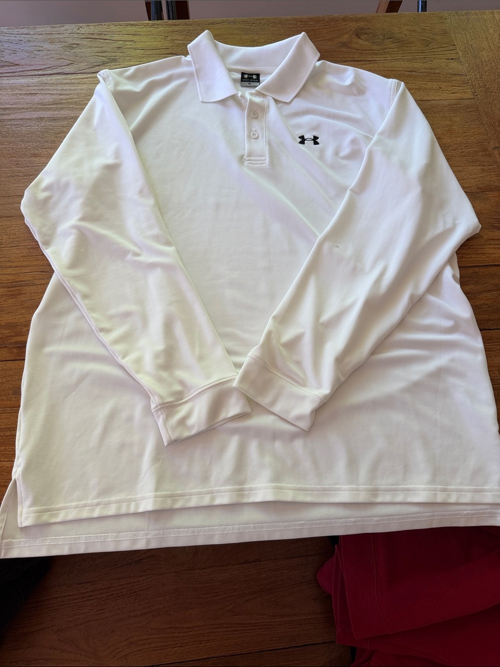 Under Armour White Long-Sleeve Polo Shirt